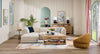 Kort & Co. Oaklyn Modular 4-Piece Fabric Sectional with Ottoman and Tufted Seat Cushions - Beige | Sofa sectionnel modulaire Oaklyn Kort & Co. 4 pièces en tissu avec pouf et coussins de siège capitonnés - beige