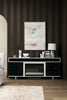 Odesos 72" Modern Electric Fireplace TV Stand with Storage and Cable Management for TVs up to 80"- |Meuble pour téléviseur moderne Odesos de 72 po avec foyer électrique, rangement et système de gestio