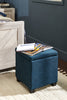 Ottawa 14.75" Square Fabric Storage Ottoman - Navy|Pouf de rangement carré Ottawa de 14,75 po en tissu - bleu marine