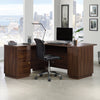Palo Alto 59.13" Commercial Grade L-Shaped Office Desk with 3-Drawers & Cabinet - Mahogany|Bureau en forme de L Palo Alto de 59,13 po de qualité commerciale à 3 tiroirs avec armoire - acajou