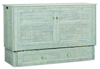 Parker Cabinet Bed with Memory Foam Mattress, Seafoam - Queen Size