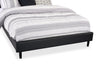 Paseo Platform Bed in Black Vegan-Leather Fabric - Queen Size | Lit plateforme rembourré Paseo en tissu de cuir végétalien noire - format grand lit