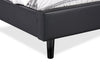 Paseo Platform Bed in Black Vegan-Leather Fabric - Queen Size | Lit plateforme rembourré Paseo en tissu de cuir végétalien noire - format grand lit