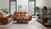 Scott Living Prescott 88.5" Genuine Leather Power Reclining Sofa with Power Headrests - Butternut Brown | Sofa à inclinaison électrique Prescott de Scott Living de 88,5 po en cuir véritable avec appuie-têtes électriques - brun courge musquée