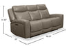 Scott Living Prescott 88.5" Genuine Leather Power Reclining Sofa with Power Headrests - Grey | Sofa à inclinaison électrique Prescott de Scott Living de 88,5 po en cuir véritable avec appuie-têtes électriques - gris