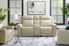 Scott Living Prescott 79" Genuine Leather Power Reclining Loveseat with Power Headrests - Platinum Grey | Causeuse à inclinaison électrique Prescott de Scott Living de 79 po en cuir véritable avec appuie-têtes électriques - gris platine