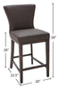 Quinn Counter-Height Stool with Vegan Leather Fabric, 26"H - Brown | Tabouret  26 po Quinn de hauteur comptoir en tissu de cuir végétalien - brun
