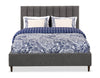 Kort & Co. Rain Upholstered Platform Bed in Charcoal Fabric, Tufted - Queen Size | Lit plateforme rembourré Rain de Kort & Co. en tissu anthracite capitonné - format grand lit
