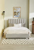 Kort & Co. Rain Upholstered Platform Bed in Light Grey Fabric, Tufted - Full Size | Lit plateforme rembourré Rain de Kort & Co. en tissu gris clair capitonné - format lit double