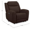 Reign 41.25" Top-Grain Genuine Leather Power Reclining Chair with USB Port - Silverado Chocolate Brown | Fauteuil à inclinaison électrique Reign de 41,25 po en cuir véritable de qualité supérieure avec port USB - brun chocolat Silverado