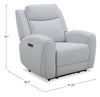 Reign 41.25" Fabric Power Reclining Chair with USB Port - Bronco Stone Grey | Fauteuil à inclinaison électrique Reign de 41,25 po en tissu avec port USB - gris pierre Bronco