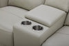 Reign 78" Top-Grain Genuine Leather Power Reclining Loveseat with Console - Deltona Moonshine Taupe | Causeuse à inclinaison électrique Reign de 78 po en cuir véritable de qualité supérieure avec console - taupe clair de lune Deltona