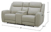 Reign 78" Top-Grain Genuine Leather Power Reclining Loveseat with Console - Deltona Moonshine Taupe | Causeuse à inclinaison électrique Reign de 78 po en cuir véritable de qualité supérieure avec console - taupe clair de lune Deltona