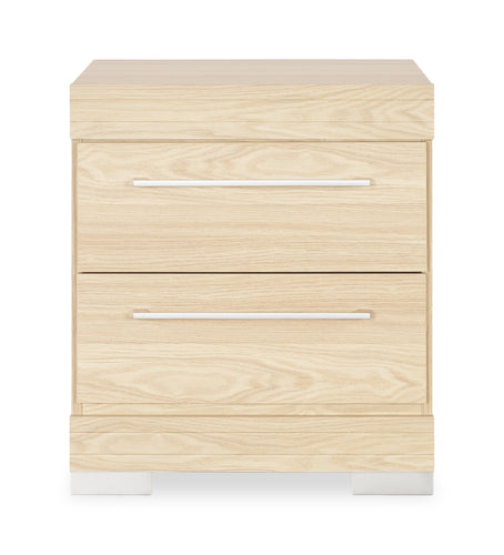 Riley Bedside 2-Drawer Nightstand, 21"W x 24"H, Made in Canada - Natural 