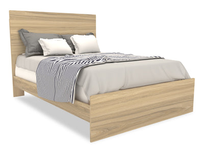 Riley Panel Bed with Headboard & Frame for Kids, Made in Canada, Natural - Full Size | Lit à panneaux Riley avec tête de lit et cadre de lit pour enfants, fabriqué au Canada, naturel - format lit double