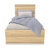 Riley 6pc Bedroom Set with Panel Bed, Dresser, Mirror & Nightstand, Made in Canada, Natural - Twin Size | Ensemble de chambre à coucher Riley 6 pièces avec lit à panneaux, commode, miroir et table de nuit, fabriqué au Canada, naturel - format lit simple