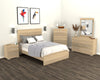 Riley 6pc Bedroom Set with Panel Bed, Dresser, Mirror & Nightstand, Made in Canada, Natural - Twin Size | Ensemble de chambre à coucher Riley 6 pièces avec lit à panneaux, commode, miroir et table de nuit, fabriqué au Canada, naturel - format lit simple