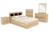 Riley Mates Bed with Bookcase Headboard Set for Kids,Made in Canada, Natural - Full Size | Lit matelot Riley avec ensemble de tête de lit bibliothèque pour enfants, fabriqué au Canada, naturel - format lit double