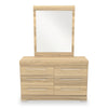 Riley Mates Bed 6pc Set with Bookcase Headboard, Dresser, Mirror & Nightstand, Natural - Full Size | Ensemble lit matelot Riley 6 pièces avec tête de lit bibliothèque, commode, miroir et table de nuit, naturel - format lit double