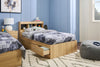 Riley Mates Bed with Bookcase Headboard Set for Kids, Made in Canada, Natural - Twin Size | Lit matelot Riley fabriqué au Canada avec ensemble de tête de lit bibliothèque pour enfants, naturel - format lit simple