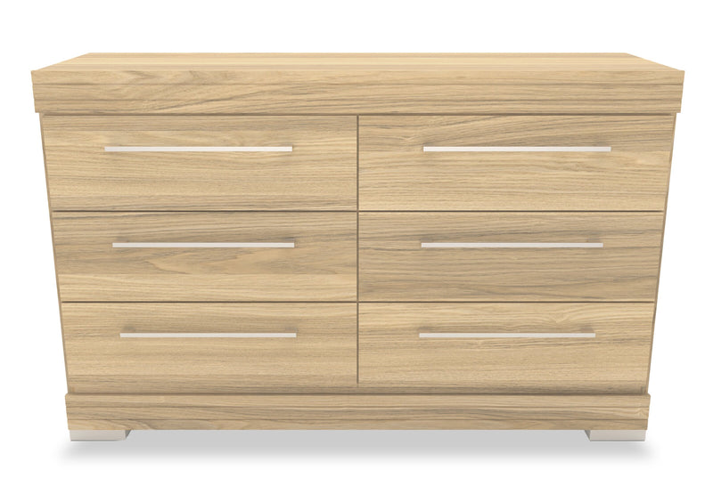 Riley Mates Bed 5pc Set with Bookcase Headboard, Dresser & Mirror, Natural - Twin Size