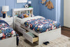 Riley Mates Bed with Bookcase Headboard Set for Kids, Made in Canada, White - Twin Size | Lit matelot Riley avec ensemble de tête de lit bibliothèque pour enfants, fabriqué au Canada, blanc - format lit simple