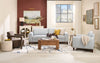 River 87" Linen-Look Fabric Sofa with Wood Base and Legs - Grey | Sofa River de 87 po en tissu d’apparence lin avec base et pattes en bois - gris