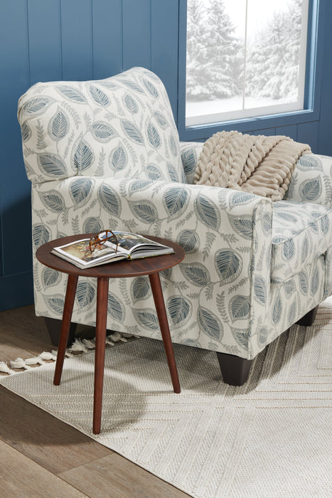 Scarlett 34\" Brockley Willow Multicolour Chenille Fabric Accent Chair with Rolled Arms