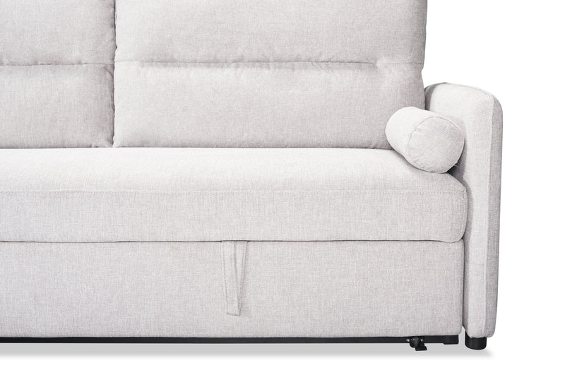 Shadow 82.5\" Linen-Look Fabric Sleeper Sofa with Storage and Two Armrest Pillows - Grey