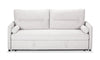 Shadow 82.5" Linen-Look Fabric Sleeper Sofa with Storage and Two Armrest Pillows - Grey | Sofa-lit Shadow de 82,5 po en tissu d’apparence lin avec rangement et deux accoudoirs coussinés - gris