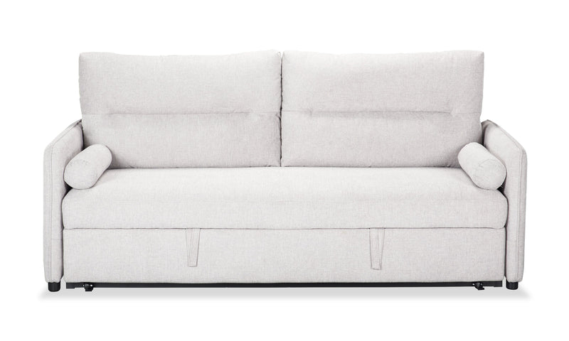 Shadow 82.5\" Linen-Look Fabric Sleeper Sofa with Storage and Two Armrest Pillows - Grey