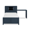 Quinn Platform Bed with Bookcase Headboard, Built-in Desk & Stool, Blue - Twin Size | Lit plateforme Quinn avec tête de lit bibliothèque, bureau intégré et tabouret, bleu - format lit simple