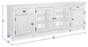 Wesley 90" Traditional TV Stand with Storage and Cable Management for TVs up to 95" - Chalk White | Meuble pour téléviseur traditionnel Wesley de 90 po avec rangement et système de gestion des câbles