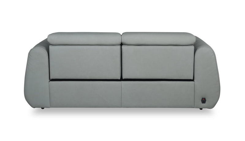 Gianna 76\" Genuine Leather Power Reclining Sofa with Power Headrests and USB Ports - Spa Blue