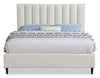 Kort & Co. Rain Upholstered Platform Bed in Light Grey Fabric, Tufted - Full Size | Lit plateforme rembourré Rain de Kort & Co. en tissu gris clair capitonné - format lit double