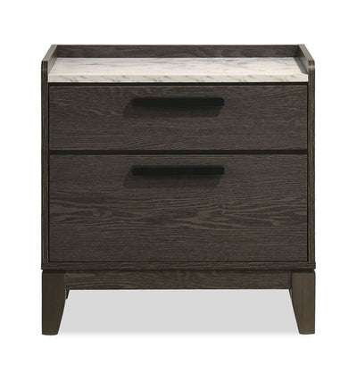 Sable Bedside 2-Drawer Nightstand, 24"W x 24"H - Dark Grey | Table de nuit Sable de 24 po (L) x 24 po (H) à 2 tiroirs - gris foncé