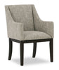 Metro Dining Arm Chair with Polyester Fabric - Beige & Brown | Chaise de salle à manger à accoudoirs Metro en tissu de polyester - beige et brun
