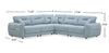 Alora 5-Piece Fabric Sectional with Three Accent Pillows and Rolled Arms - Blue | Sofa sectionnel Alora 5 pièces en tissu avec 3 coussins décoratifs et accoudoirs enroulés - bleu