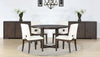 Zelda Dining Chair with Chenille Fabric - White & Espresso Brown | Chaise de salle à manger Zelda en tissu de chenille - blanche et brun espresso
