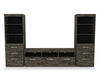 Camden 111.7\" 3-Piece Entertainment Centre with Storage and Cable Management for TVs up to 70\" - Alabaster Oak