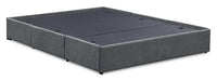 Amos Upholstered Storage Bed Base in Charcoal Fabric with 3 Built-in Drawers  - Queen Size 