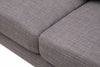Kort & Co. Freeman 63" Linen-Look Fabric Loveseat with Wood Legs and Tufted Back Cushions - Charcoal Grey | Causeuse Freeman de Kort & Co. de 63 po en tissu d’apparence lin avec pattes en bois et coussins de dossier capitonnés - gris anthracite