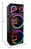 Proscan 2 x 15" 120W Light Up Party Speaker with Bluetooth and Microphone | Haut-parleur de fête de 120 W Proscan 2 x 15 po avec éclairage, Bluetooth et microphone