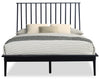 Milan 5pc Bedroom Set with Bed, Dresser & Mirror, Mid-Century Modern, Black - Full Size | Ensemble de chambre à coucher Milan 5 pièces de style moderne du milieu du 20e siècle avec lit, commode et miroir, noir - format lit double