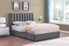 Amos Upholstered Headboard in Charcoal Fabric, Channelled - King Size | Tête de lit rembourrée Amos en tissu anthracite en canaux - format très grand lit