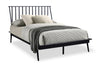 Milan Platform Bed with Headboard & Frame,  Mid-Century Modern, Black - Full Size | Lit plateforme Milan de style moderne du milieu du 20e siècle avec tête de lit et cadre de lit, noir - format lit double