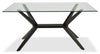 Ace Dining Table with Glass Top, 63"W - Brown | Table de salle à manger Ace de 63 po (L) avec dessus en verre - brune