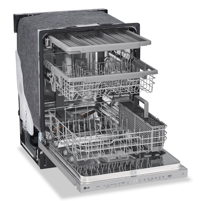 LG 24\" 48 dBA Built-In Top-Control Dishwasher with QuadWash® - Smudge Proof Stainless Steel - LDPN454HT