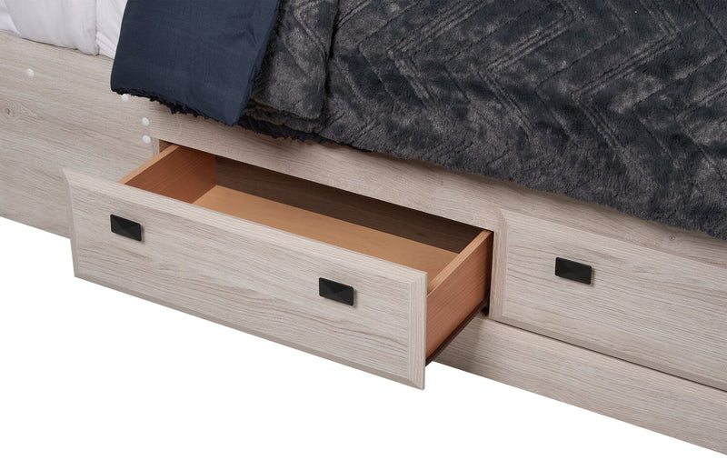 Yorkdale 6pc Bedroom Set with 6-Drawer Storage Bed, Dresser, Mirror & Nightstand, White - Full Size