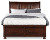 Chelsea Platform Storage Bed with Headboard & Frame, Cherry Brown - King Size | Lit plateforme de rangement Chelsea avec tête de lit et cadre de lit, brun cerisier - format très grand lit